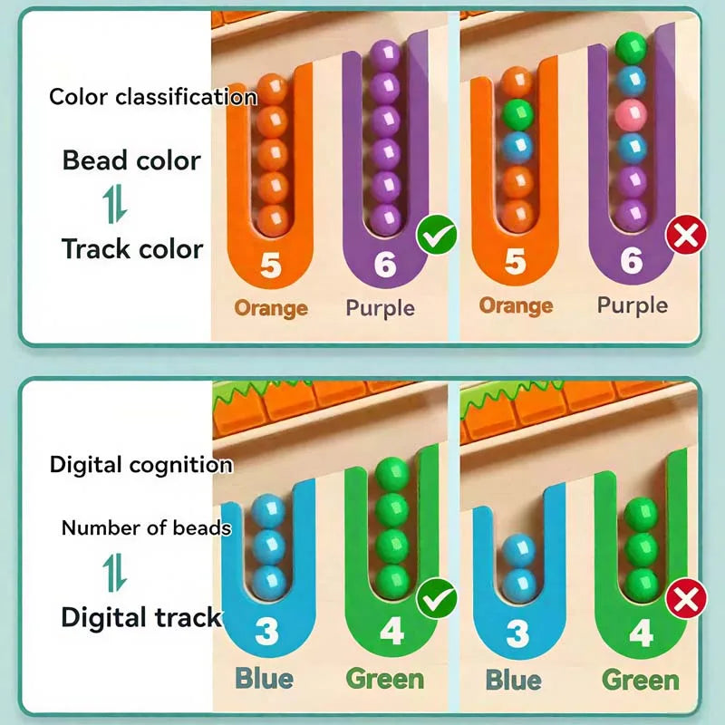 Montessori Magnetic Rolling Maze Hand Eyes Coordination Puzzle Track Balls Cognitive Thinking Toys For Kids Learning Development